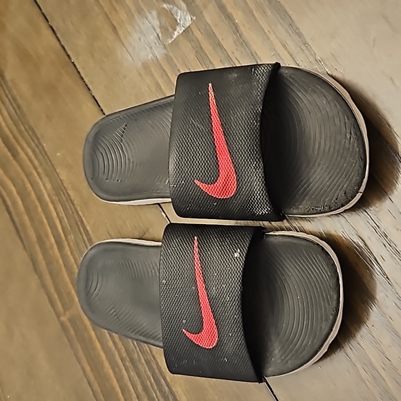 Nike Shoes - Black and Pink Nike slides